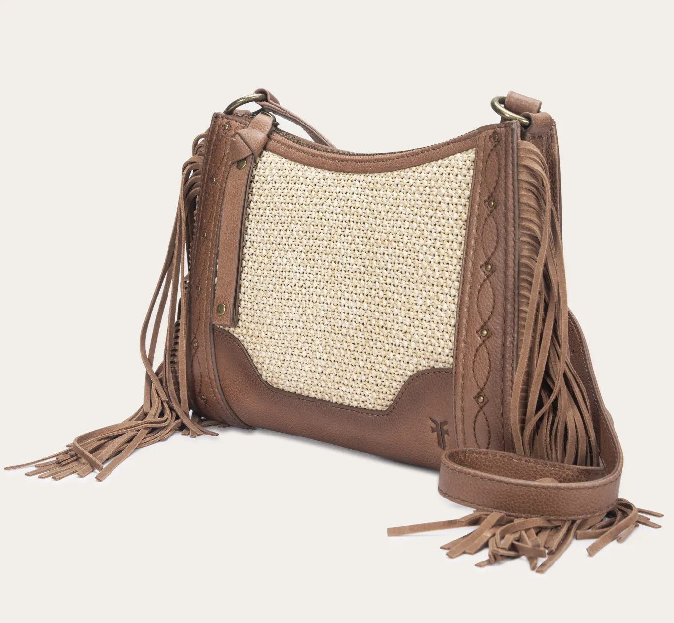 Handbags^Frye Ava Raffia Crossbody Cognac