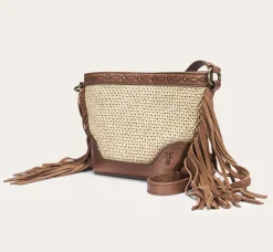 Handbags^Frye Ava Raffia Mini Bucket Cognac