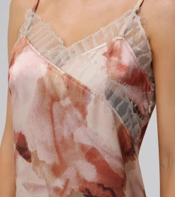 Dresses^Frye Charmeuse Lace Trim Slip Midi Dress