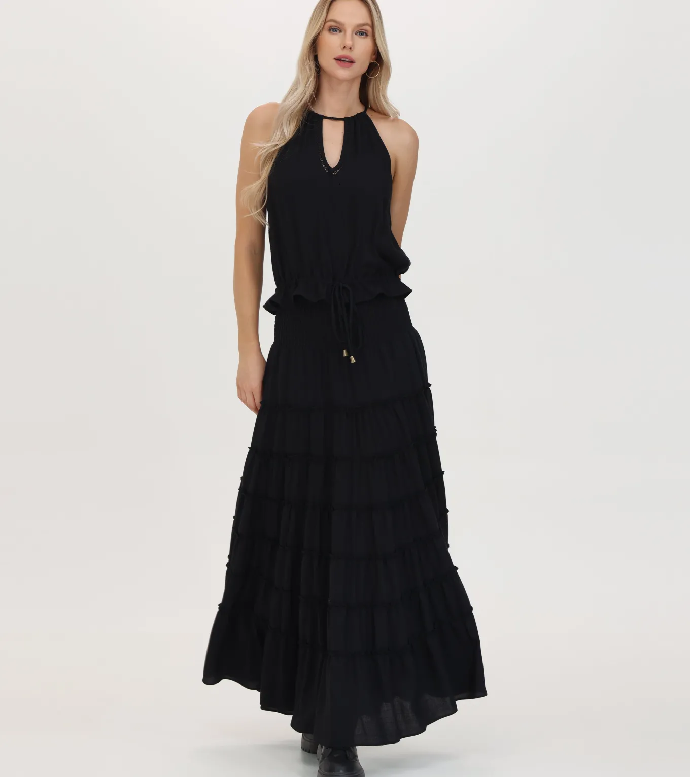Tops^Frye Crochet Halter Neck Top Black Beauty