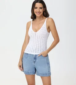 Tops^Frye Crochet V-Neck Tank