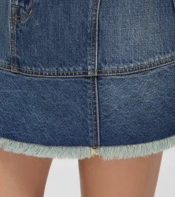 Bottoms^Frye Denim Mini Skirt Mustang Wash