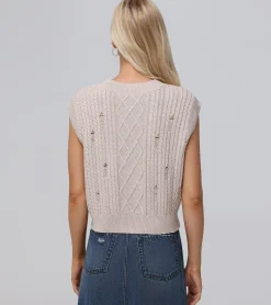 Tops^Frye Distressed Cable Sweater Vest
