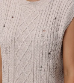 Tops^Frye Distressed Cable Sweater Vest
