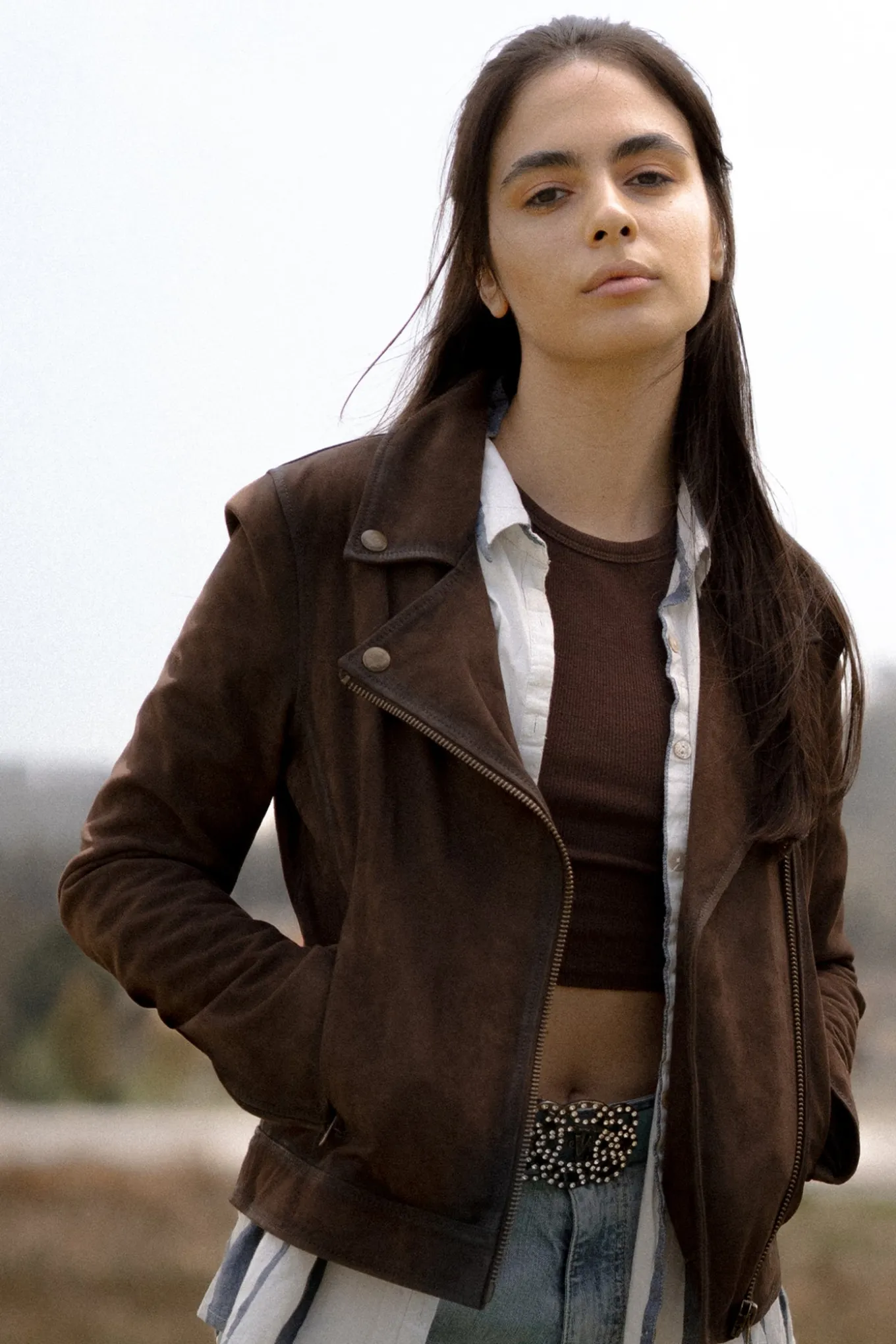 Leather Jackets^Frye Elegant Biker Leather Jacket Dark Brown