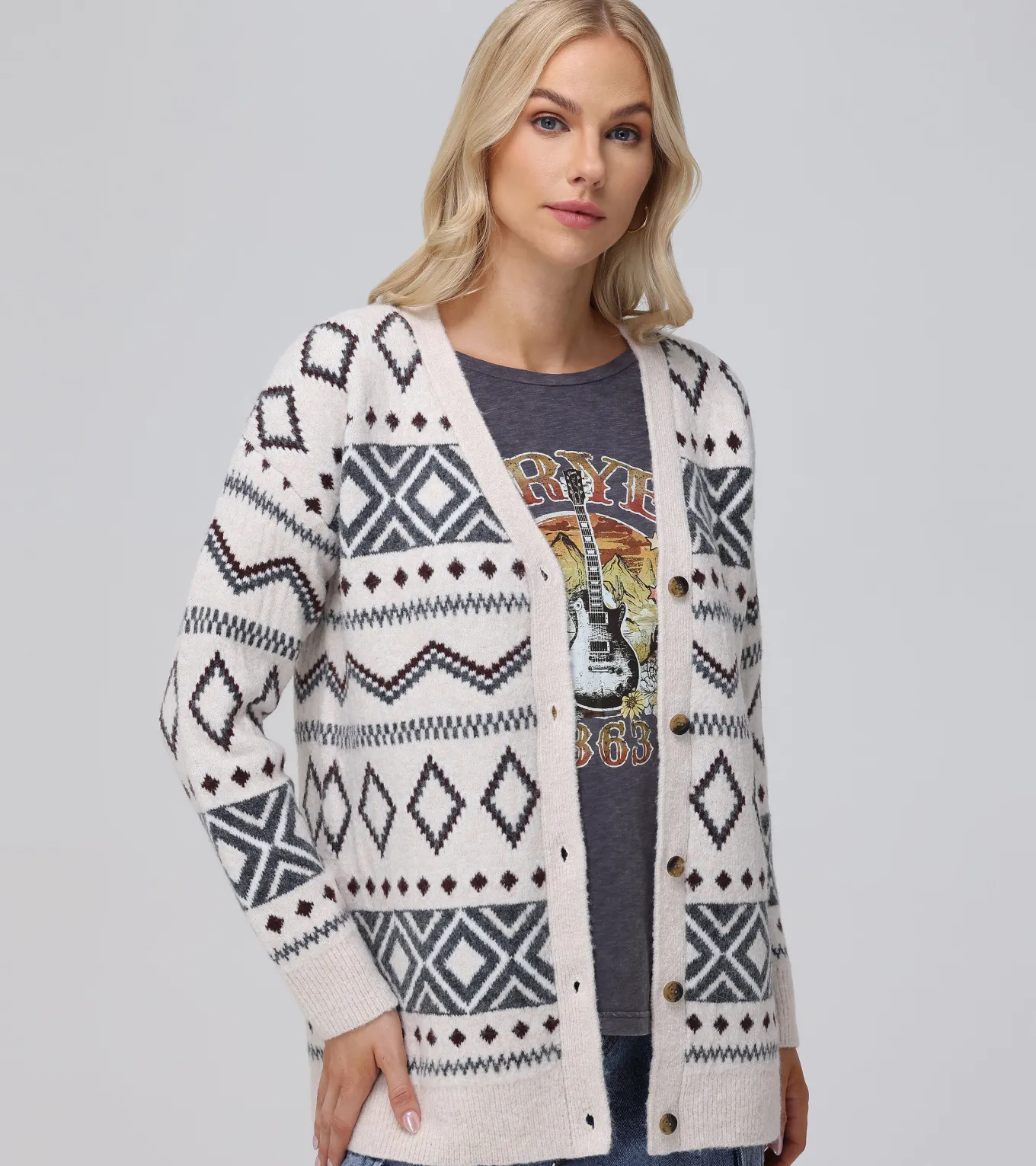 Tops^Frye Fairisle Boyfriend Cardigan