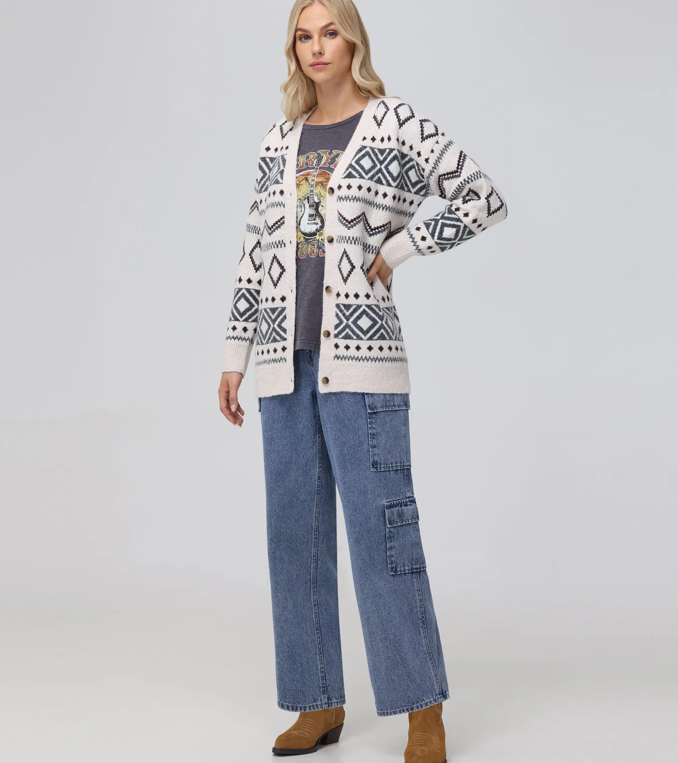 Tops^Frye Fairisle Boyfriend Cardigan