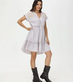 Dresses^Frye Linen Striped Midi Dress Natural Sand Stripe