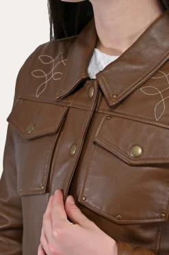 Leather Jackets^Frye Trucker Jacket Medium Brown