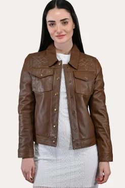 Leather Jackets^Frye Trucker Jacket Medium Brown