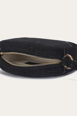Handbags^Frye Melissa Sueded Croco Camera Black