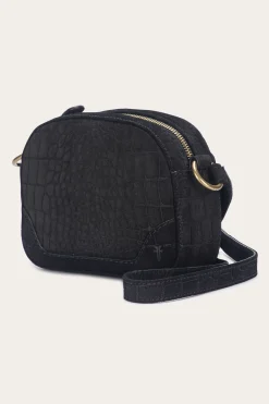 Handbags^Frye Melissa Sueded Croco Camera Black