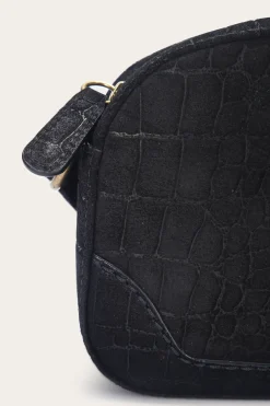 Handbags^Frye Melissa Sueded Croco Camera Black