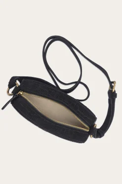 Handbags^Frye Melissa Sueded Croco Camera Black