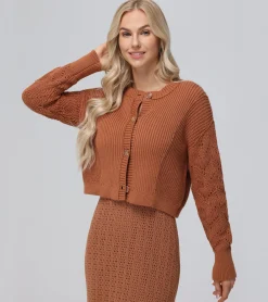 Tops^Frye Mixed Stitch Button Front Cardigan