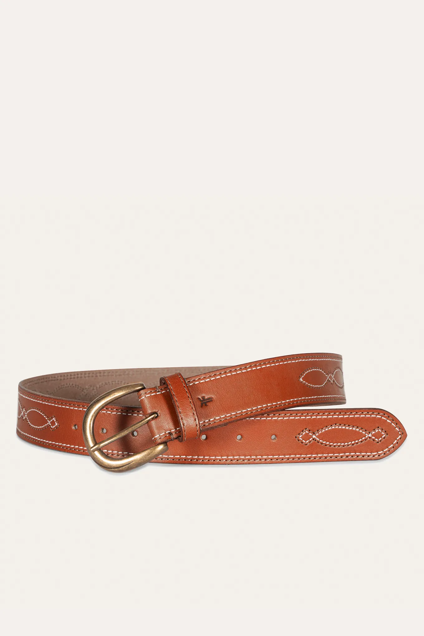Belts^Frye 40MM Belt 2-Tone Stitch Tan