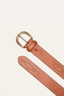 Belts^Frye 40MM Belt 2-Tone Stitch Tan