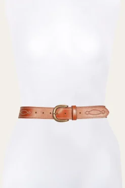 Belts^Frye 40MM Belt 2-Tone Stitch Tan