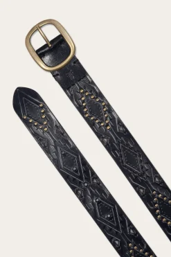 Belts^Frye 38mm Belt With Southwestern Embossing, Perf & Studs