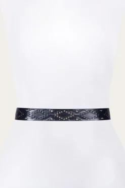 Belts^Frye 38mm Belt With Southwestern Embossing, Perf & Studs