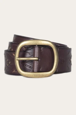 Belts^Frye 38mm Belt With Southwestern Embossing, Perf & Studs