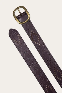 Belts^Frye 38mm Belt With Southwestern Embossing, Perf & Studs