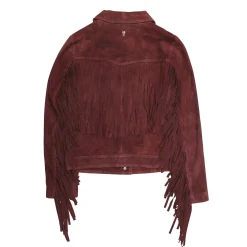 Leather Jackets^Frye Oxblood Fringed Jacket