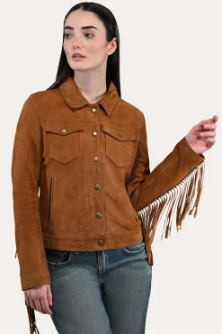 Leather Jackets^Frye Oxblood Fringed Jacket