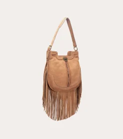 Handbags^Frye Piper Fringe Hobo Cognac