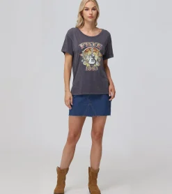 Tops^Frye Rolled Cuff Graphic Tee