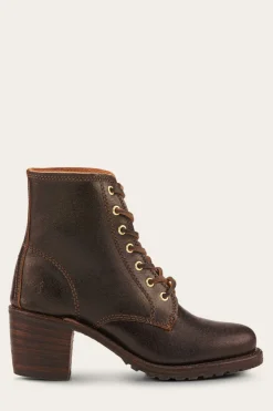 Booties^Frye Sabrina 6G Lace Up - 160Th Brown