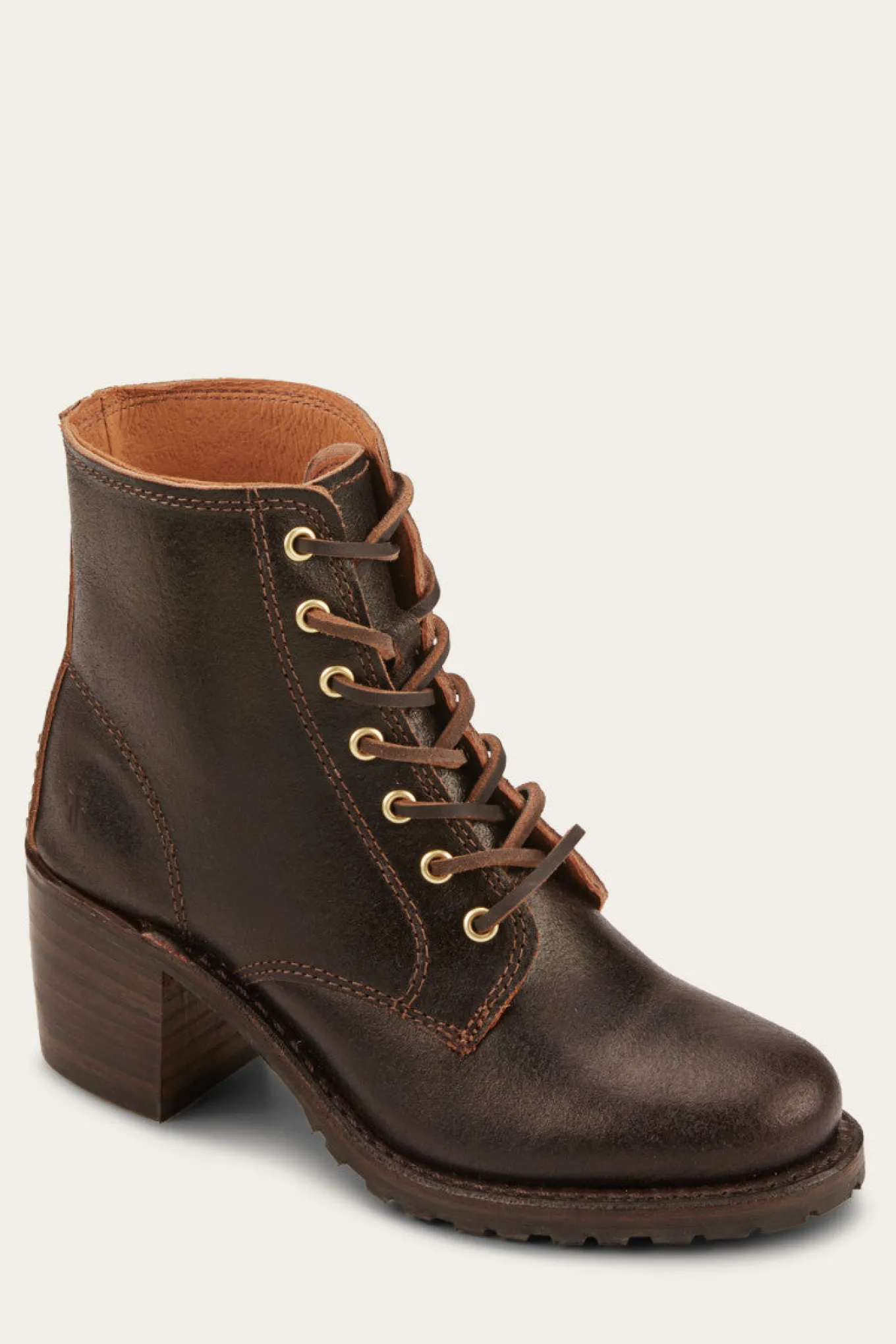 Booties^Frye Sabrina 6G Lace Up - 160Th Brown