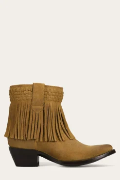 Booties^Frye Sacha Short Fringe Bootie