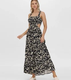 Dresses^Frye Smocked Cut Out Maxi Dress Black Beauty Combo