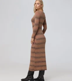 Dresses^Frye Sweetheart Neck Space Dye Sweater Dress Brown
