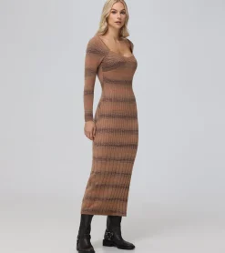 Dresses^Frye Sweetheart Neck Space Dye Sweater Dress Brown
