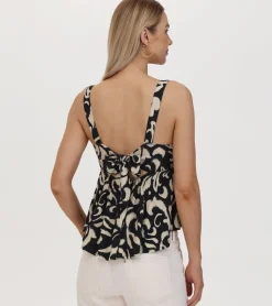 Tops^Frye Tie Back Babydoll Top Black