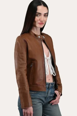 Leather Jackets^Frye Tobacco Cafe Racer Jacket